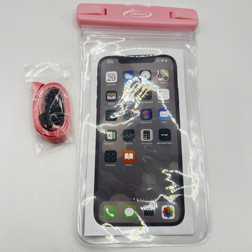 Waterproof Floating Phone Pouch Protector Case Pool Beach Pink Lanyard 8.5"